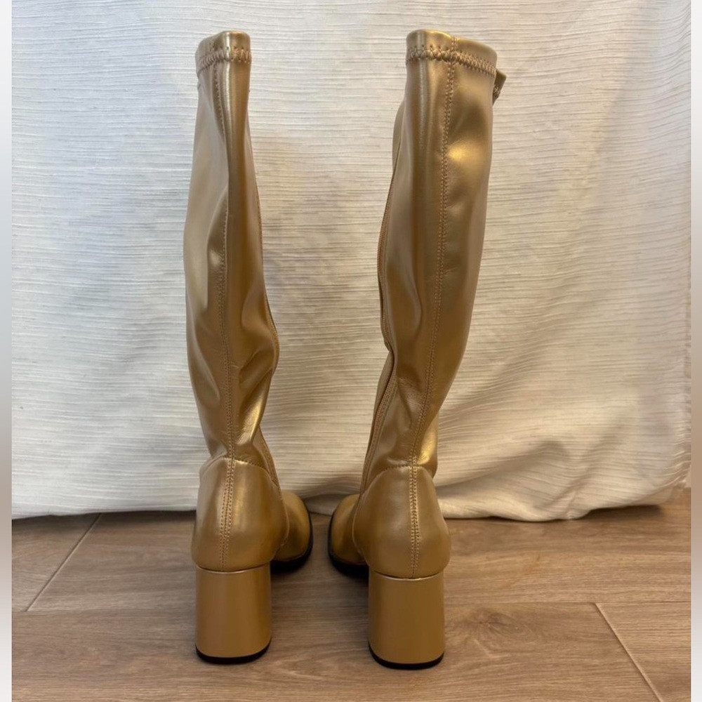 Funtasma Metallic Gold Knee-High Boots - Picture 5 of 8
